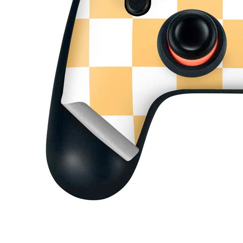 Yellow and White Checkerboard Google Stadia Controller Skin